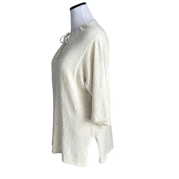 J. Jill Pure Jill Tie Neck 3/4 Sleeve Sweater Cotton/Wool Blend Size L - Picture 3 of 10